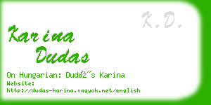 karina dudas business card